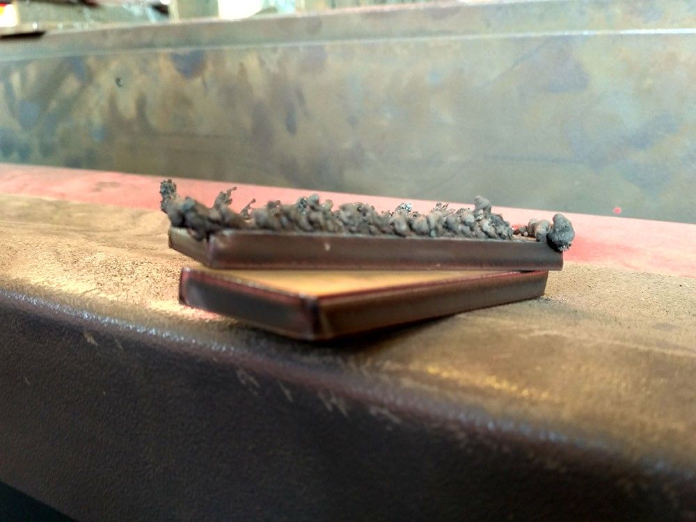 Slag as a by-product of plasma cutting